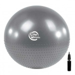 Мяч гимнастический Lite Weights + массажный BB010-26 (65см, с насосом, серебро)