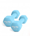 Гантель неопреновая Starfit DB-201 2,5 кг, синий пастель, пара