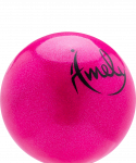 Мяч для художественной гимнастики Amely AGB-203 15 см, розовый, с насыщенными блестками