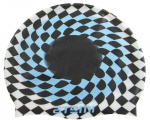 Шапочка для плавания Atemi, силикон, чёрно-белая (клетка), PSC421