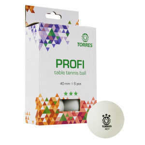 Мяч для настольного тенниса TORRES Profi 3* диаметр 40+ TT21012, белый (Диаметр 40+) ― купить в Москве. Цена, фото, описание, продажа, отзывы. Выбрать, заказать с доставкой. | Интернет-магазин SPORTAVA.RU