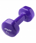 БЕЗ УПАКОВКИ Гантель виниловая Starfit DB-101 5 кг, фиолетовый