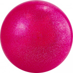 Мяч для художественной гимнастики однотонный TORRES AGP-19-08, диаметр 19см., малиновый с блестками