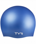 Шапочка для плавания TYR Wrinkle Free Silicone Cap, силикон, LCS/420, голубой