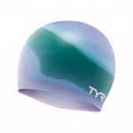 Шапочка для плавания TYR Multi Silicone Cap, LCSM-528, зелено-фиолетовый (Senior)