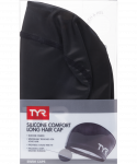 Шапочка для плавания TYR Long Hair Silicone Comfort Swim Cap, силикон, LSCCAPLH/001, черный
