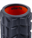 Ролик массажный Starfit FA-509, 33x13,5 cм, высокая жесткость, черный/оранжевый