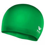 Шапочка для плавания подростковая TYR Wrinkle Free Junior Silicone Cap, LCSJR-326, зеленый (Junior)