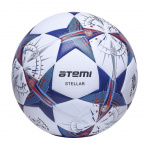 Мяч футбольный Atemi STELLAR, PU+EVA, бел/син/оранж., р.4, Thermo mould (б/швов), окруж 62-65