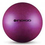 Мяч для художественной гимнастики INDIGO IN118-VI, диаметр 19см., фиолетовый металлик с блестками