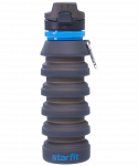 Бутылка для воды складная Starfit FB-100, с карабином, серый