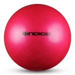 Мяч для художественной гимнастики INDIGO IN119-PI, диаметр 15см., розовый металлик с блестками