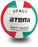 Мяч волейбольный Atemi SPACE, синтетическая кожа PU Soft, 18 п, бел/желт/син, клееный, окруж 65-67