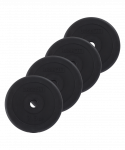 Диск пластиковый BASEFIT BB-203 d=26 мм, черный, 2,5 кг, 4 шт
