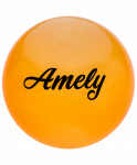 Мяч для художественной гимнастики Amely AGB-102, 15 см, оранжевый, с блестками