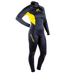 Гидрокостюм для плавания женский SALVAS Alfa MS0072-XS чёрно-жёлтый (XS)