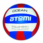 Мяч волейбольный Atemi OCEAN, синтетическая кожа PU, син-красн-бел, 18 п,клееный, р.5 , окруж 65-67