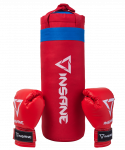 Набор для бокса Insane Fight, красный, 45х20 см, 2,3 кг, 6 oz