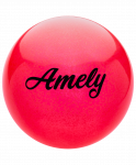 Мяч для художественной гимнастики Amely AGB-102, 19 см, красный, с блестками
