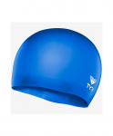 Шапочка плавательная TYR Wrinkle Free Junior Silicone Cap, силикон, LCSJR/428, голубой