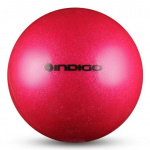 Мяч для художественной гимнастики металлик INDIGO 400 г IN118 19 см с блестками (розовый)