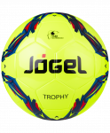 Мяч футбольный Jögel Trophy JS-950, №5, неоново-желтый/красный/голубой/черный