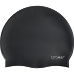 Шапочка для плавания TORRES No Wrinkle, SW-12203BK, черный, силикон (Senior)