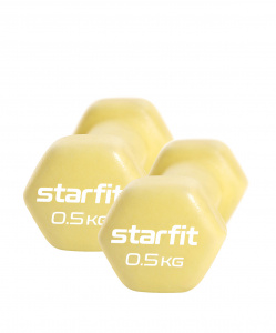 Гантель неопреновая Starfit DB-201 0,5 кг, желтый пастель, пара ― купить в Москве. Цена, фото, описание, продажа, отзывы. Выбрать, заказать с доставкой. | Интернет-магазин SPORTAVA.RU