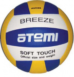 Мяч волейбольный Atemi BREEZE, синтетическая кожа Microfiber,син.-жёлт.-бел,18 п,клееный,окруж 65-67