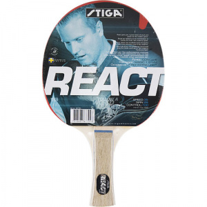 Ракетка для н/т Stiga React WRB, 1877-01, для начинающ, накладка 1,5 мм ITTF, конич. ручка ― купить в Москве. Цена, фото, описание, продажа, отзывы. Выбрать, заказать с доставкой. | Интернет-магазин SPORTAVA.RU
