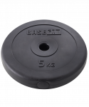Диск пластиковый BASEFIT BB-203 5 кг, d=26 мм, черный.