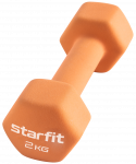 Гантель неопреновая Starfit DB-201 2 кг, оранжевый пастель