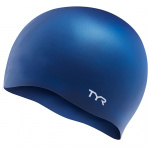 Шапочка для плавания TYR Wrinkle Free Silicone Cap, LCS-401, темно-синий (Senior)