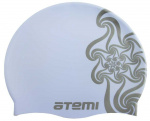 Шапочка для плавания Atemi, силикон, голубая (кружево), дет., PSC302