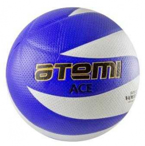 Мяч волейбольный Atemi ACE, синтетическая кожа PVC, бел/син, 12 п, клееный, окруж 65-67 ― купить в Москве. Цена, фото, описание, продажа, отзывы. Выбрать, заказать с доставкой. | Интернет-магазин SPORTAVA.RU