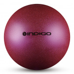 Мяч для художественной гимнастики INDIGO IN119-VI, диаметр 15см., фиолетовый металлик с блестками