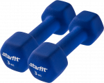 Гантель неопреновая Starfit DB-201 3 кг, синий, 2 шт
