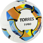 Мяч футб. TORRES T-Pro, F320995, р.5, 14 панел. PU-Microf, 4 подкл. сл, термосшив, бело-мульт (5)