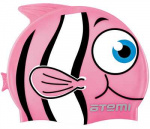Шапочка для плавания Атеми, силикон Atemi (дет.), рыбка+, розовая, FC104
