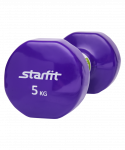 УЦЕНКА Гантель виниловая Starfit DB-101 5 кг, фиолетовый