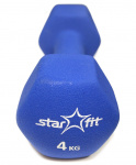 Гантель неопреновая Starfit DB-201 4 кг, темно-синяя