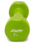 Гантель виниловая Starfit DB-101, 2 кг, зеленый