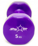 Гантель виниловая Starfit DB-101 5 кг, фиолетовый