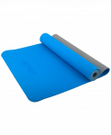Коврик для йоги Starfit FM-201, TPE, 173x61x0,4 см, синий/серый