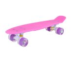 Мини скейтборд MaxCity Plastic Board X1 Small with LED розовый