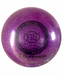 Мяч для художественной гимнастики RGB-102, 15 см, фиолетовый, с блестками