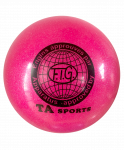 Мяч для художественной гимнастики RGB-102, 15 см, розовый, с блестками