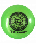 Мяч для художественной гимнастики RGB-102, 15 см, зеленый, с блестками
