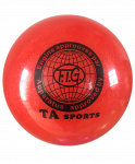 Мяч для художественной гимнастики RGB-102, 19 см, красный, с блестками