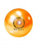 Мяч для художественной гимнастики Т12, 15 см, оранжевый с блестками